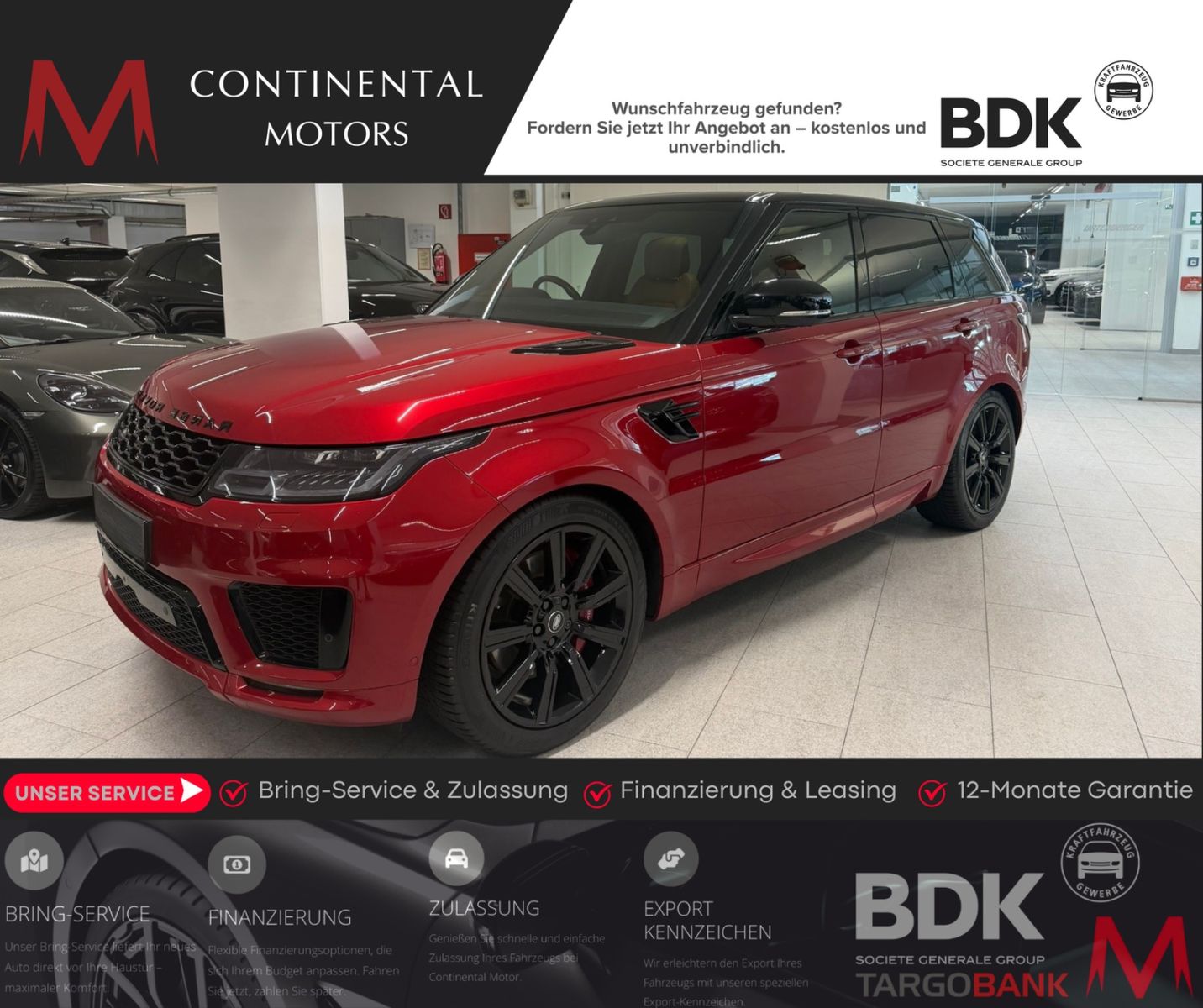 Land Rover Range Rover Sport 2019, 186 900 км, 221 kW (300 PS) бензин, автомат — фото с аукциона, доставка в Беларусь