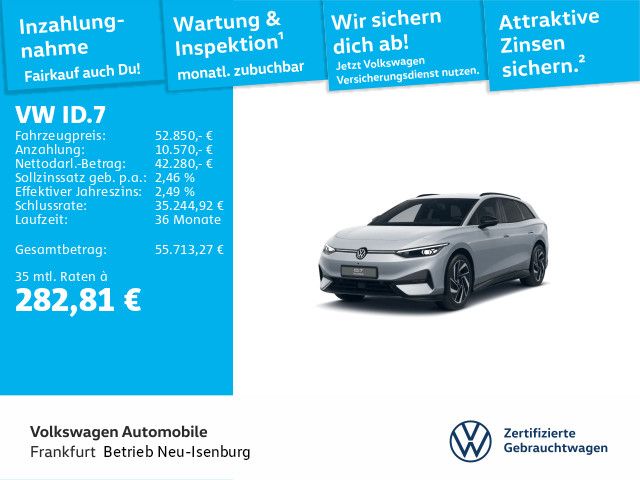 Volkswagen ID.7 2025, 7 849 км, 210 kW (286 PS) электро, автомат — фото с аукциона, доставка в Беларусь