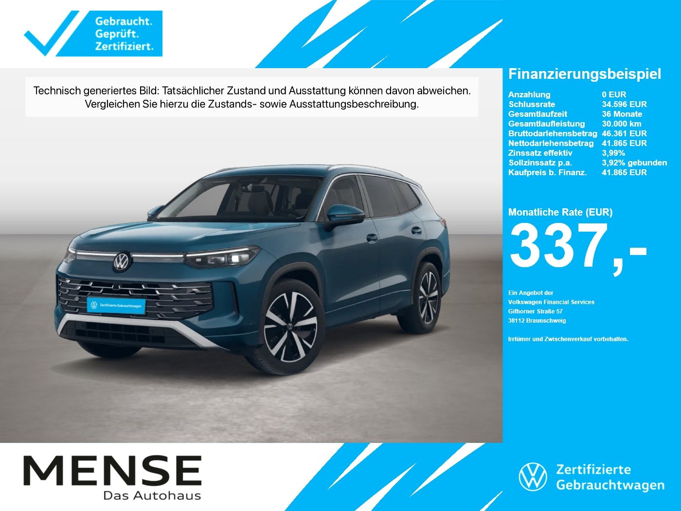Volkswagen Tayron 2025, 12 019 км, 110 kW (150 PS) дизель, автомат — фото с аукциона, доставка в Беларусь