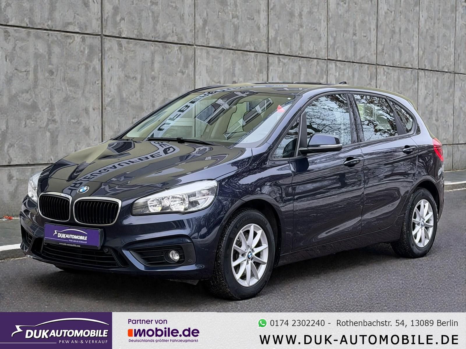 BMW 220 Active Tourer 2016, 65 739 км, 141 kW (192 PS) бензин, автомат — фото с аукциона, доставка в Беларусь
